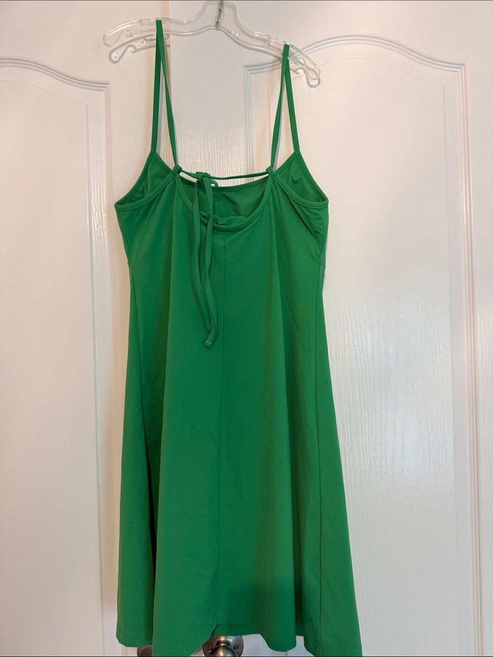 Athleta Size Med Green Spaghetti adjustable Strap built in bra athletic dress - Picture 2 of 6